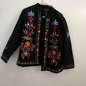 Unisex Black jacket with colorful embroidery